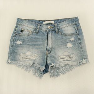 Kancan Light Wash Denim Shorts